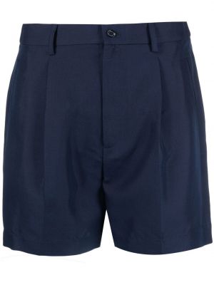 Plisirane svilene kratke hlače Ralph Lauren Collection modra