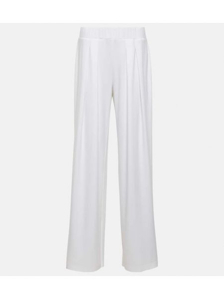 Pantalones rectos de cintura baja Norma Kamali blanco