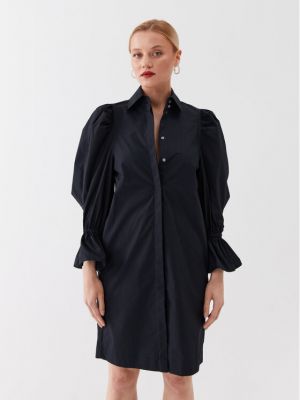 Priliehavé košeľové šaty Karl Lagerfeld čierna