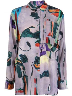 Floral silke skjorte Paul Smith