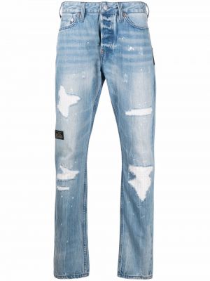 Slank rippet jeans 7/8 Evisu blå