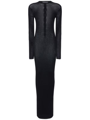 Robe longue en tricot Ann Demeulemeester noir