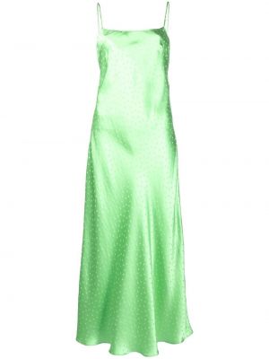 Макси рокля на точки Rixo зелено