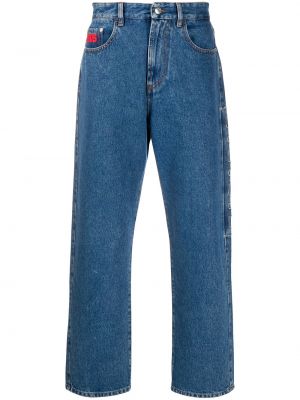 Haftowane proste jeansy Gcds niebieskie