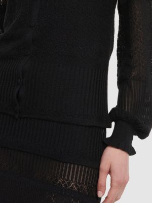 Kašmírová hodvábna vlnená košeľa Chloã© čierna