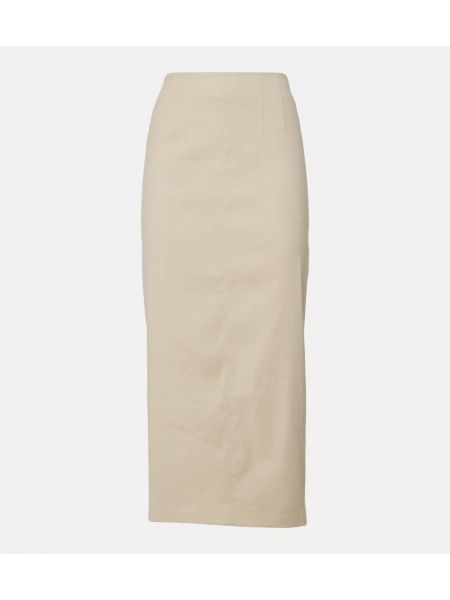 Linned midi nederdel Veronica Beard beige