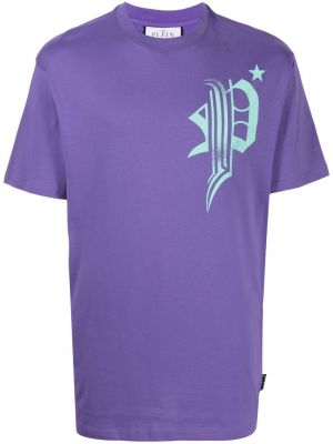 Majica s potiskom Philipp Plein vijolična