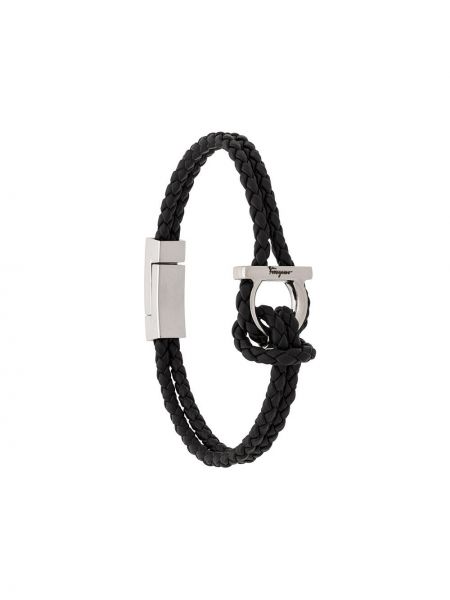 Bracelet tressé Ferragamo noir