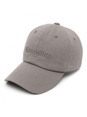 Bavlněný klobouk s výšivkou Nanushka šedý
