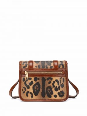 Leopardí kožená taška přes rameno s potiskem Dolce & Gabbana