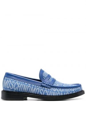 Pantofi loafer din jacard Moschino albastru