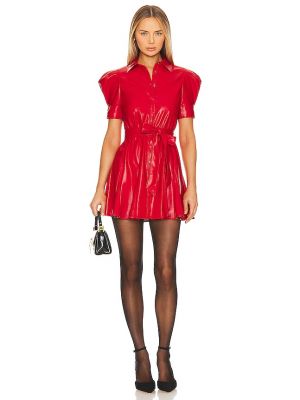 Mini robe en imitation cuir Alice + Olivia rouge