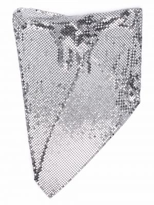 Drapiruotas tinklinis vėrinys Rabanne sidabrinė