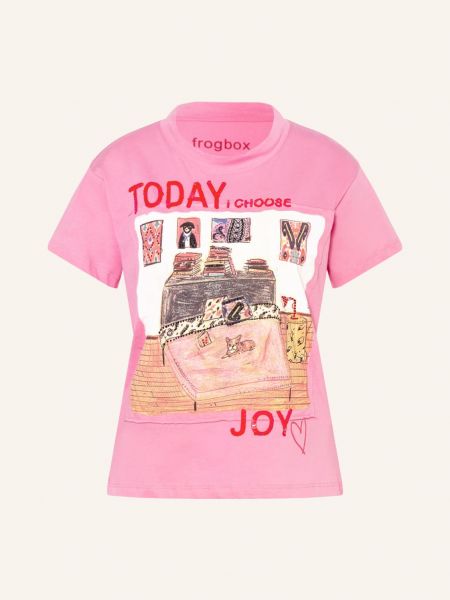 Koszulka z cekinami Frogbox różowa