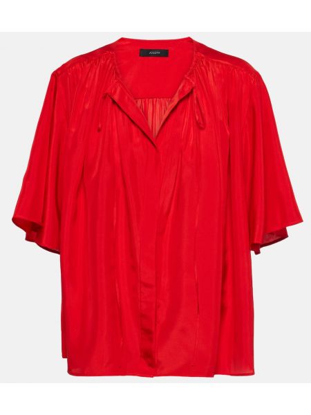Копринена блуза Joseph червено