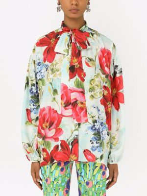 Květinová hedvábná košile s potiskem Dolce & Gabbana