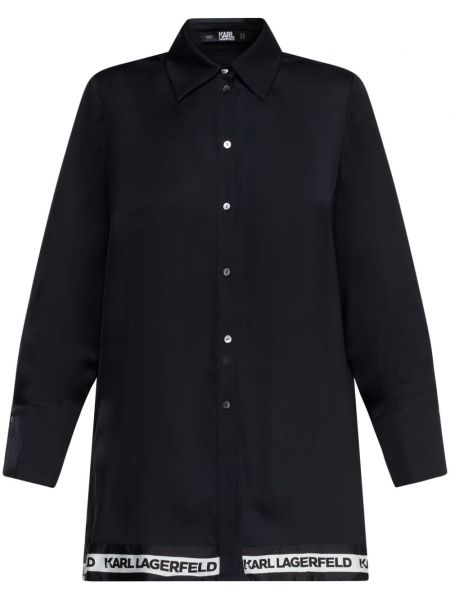 Satenska srajca Karl Lagerfeld črna