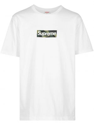 Bílé bavlněné tričko Supreme