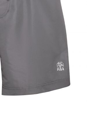 Shorts mit stickerei Brunello Cucinelli grau