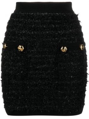 Fustă mini cu croială ajustată din tweed Balmain