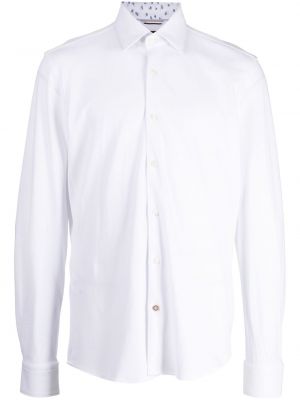 Pérová bavlnená košeľa Boss biela