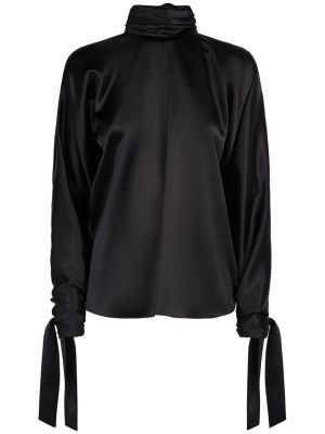 Jedwabna koszula Saint Laurent czarna