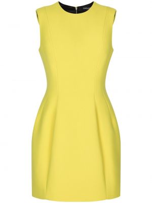 Volnena mini obleka brez rokavov Dolce & Gabbana rumena