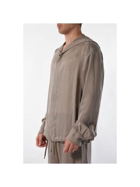 Camisa de seda con capucha con bolsillos Costumein