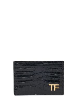 Kožená peňaženka s potlačou Tom Ford čierna