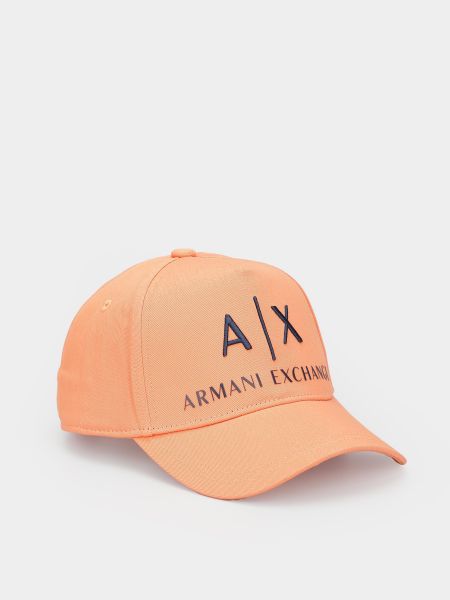 Помаранчева бавовняна кепка Armani Exchange