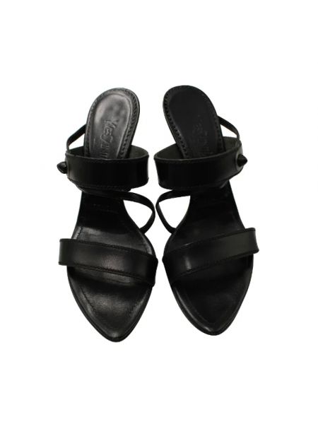 Sandały trekkingowe skórzane Yves Saint Laurent Vintage czarne