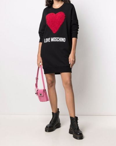 Vestido con corazón Love Moschino negro