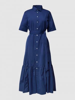 Sukienka midi bawełniana Polo Ralph Lauren niebieska