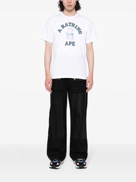 Kokvilnas t-krekls ar apdruku A Bathing Ape® balts