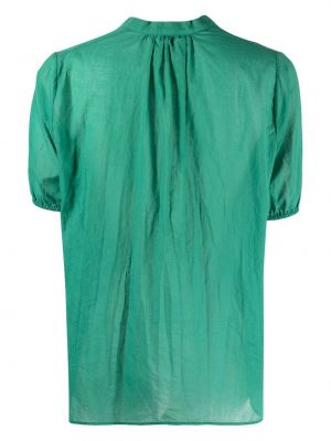 Bluzka bawełniana z falbankami Merci zielona