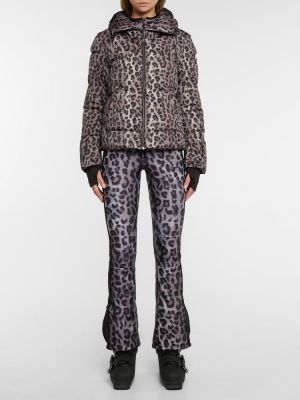 Smučarska jakna s potiskom z leopardjim vzorcem Jet Set rjava