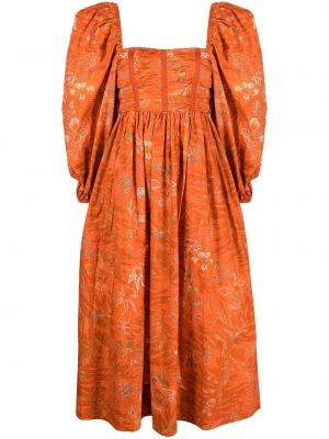 Trykt dress Ulla Johnson oransje