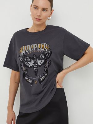 Bombažna majica The Kooples siva