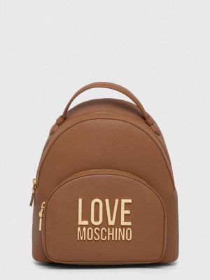 Batoh s aplikacemi Love Moschino hnědý