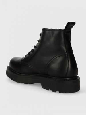 Krajkové kožené šněrovací kotníkové boty Tommy Jeans černé