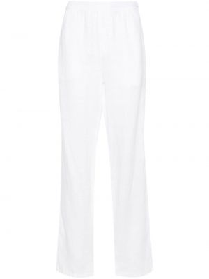 Lněné rovné kalhoty Aspesi bílé