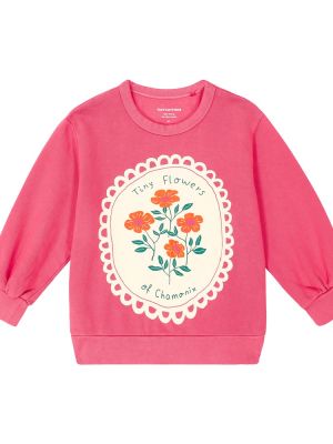 Jersey printti puuvilla huppari tytöille Tinycottons pinkki