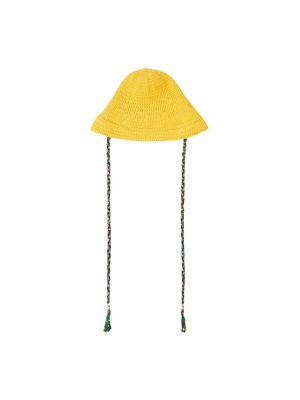 Dzianinowa czapka boho Alanui żółta