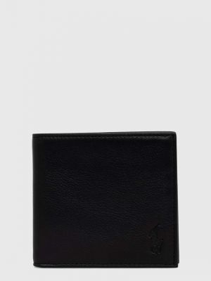 Czarny portfel skórzany skórzany Polo Ralph Lauren