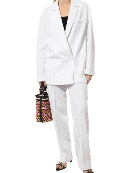 Хлопковый пиджак из вискозы Missoni белый