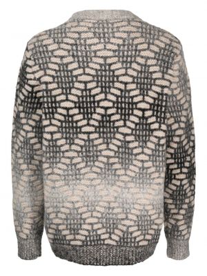 Žakarda džemperis ar apaļu kakla izgriezumu Roberto Collina pelēks
