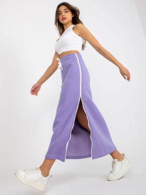 Midi sijonas su užtrauktuku Fashionhunters violetinė