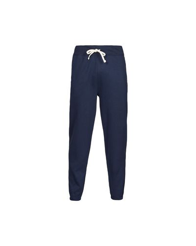 Spodnie sportowe bawełniane z kieszeniami Polo Ralph Lauren niebieskie
