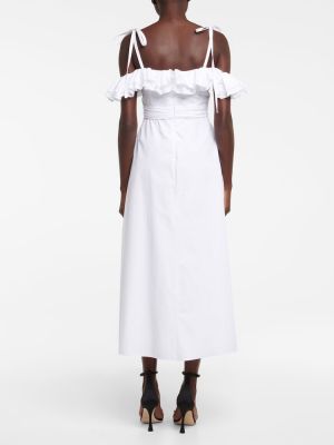 Памучна миди рокля Giambattista Valli бяло
