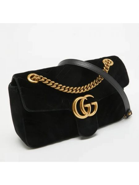 Bolso cruzado de cuero Gucci Vintage negro